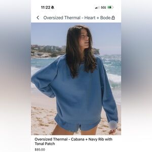 Daily Drills SOLD OUT Oversized Long Sleeve Thermal Top in Light Blue